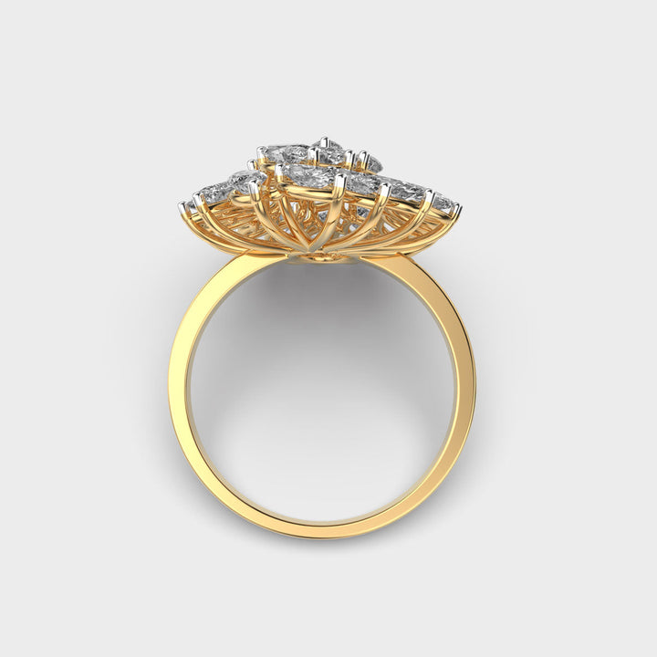 Marquise Cut Cluster Lab Grown Diamond Ring for Women