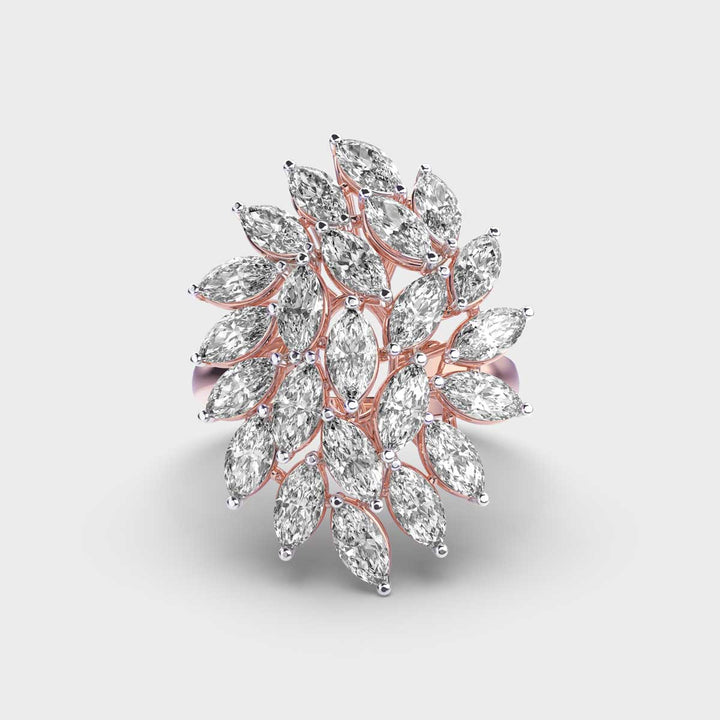 Marquise Cut Cluster Lab Grown Diamond Ring for Women