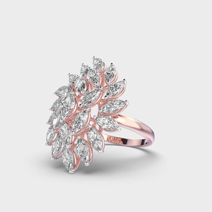 Marquise Cut Cluster Lab Grown Diamond Ring for Women