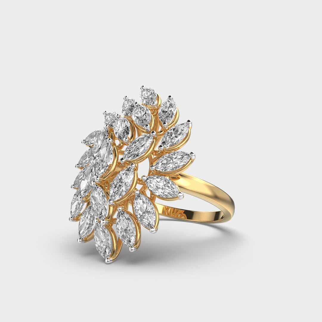 Marquise Cut Cluster Lab Grown Diamond Ring for Women