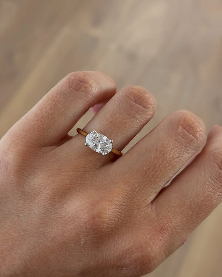 1.70-3.50 CT Oval  Lab Grown Diamond Solitare Engagement Ring