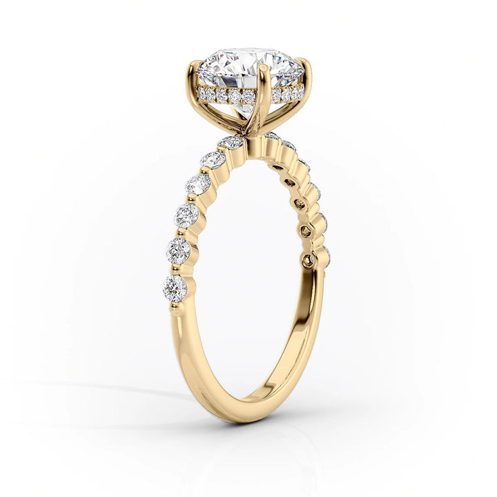 3.0CT Round Lab Grown E/VS2 Diamond Floating Bubble Pave Engagement Ring