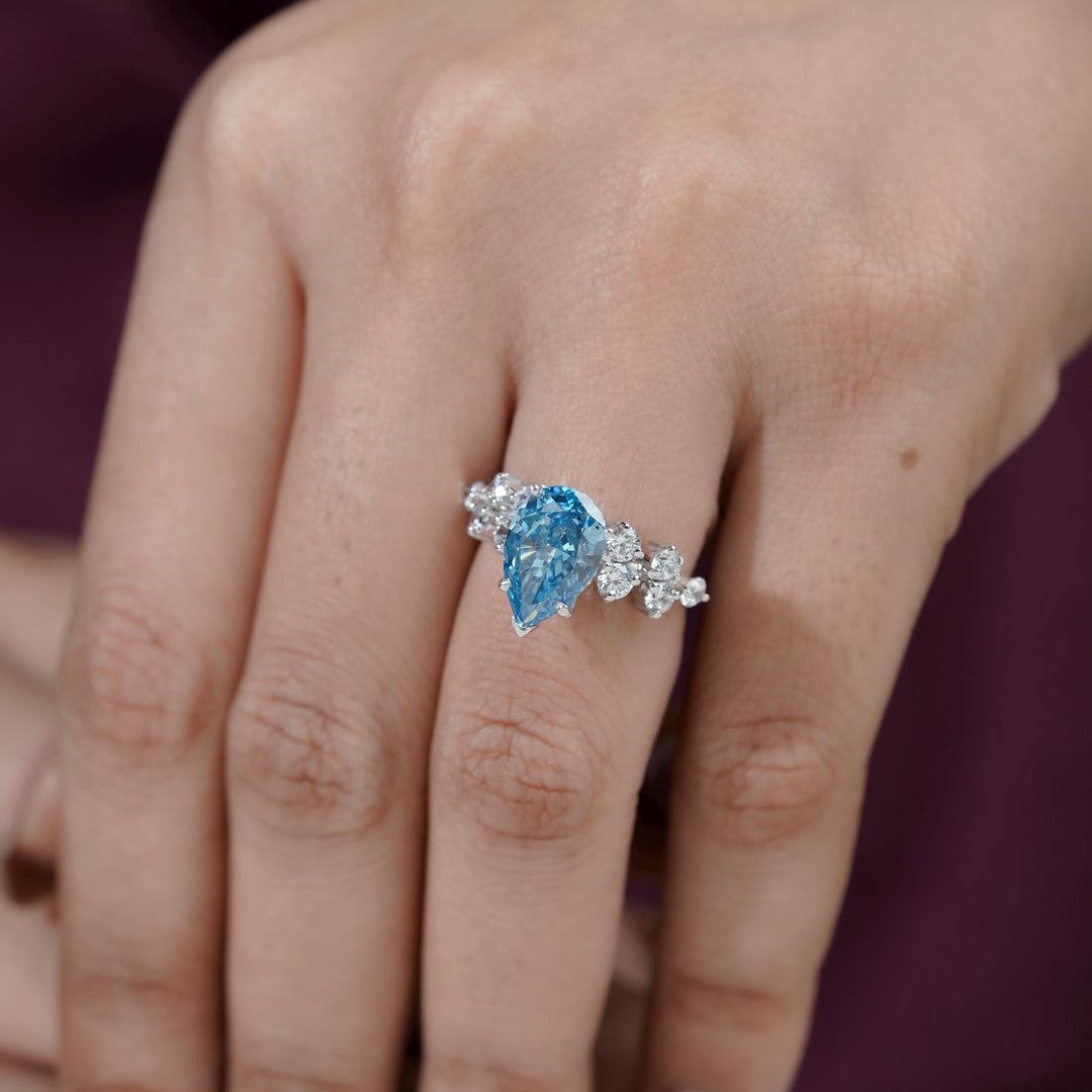 IGI certified blue diamond, affordable blue diamond ring, 