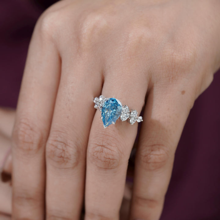IGI certified blue diamond, affordable blue diamond ring, 