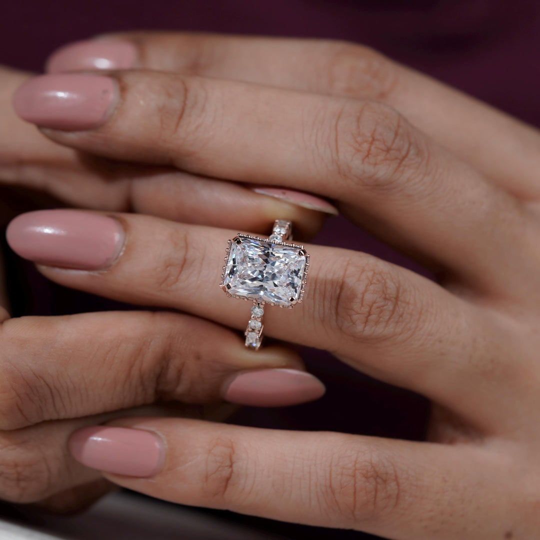bespoke lab grown jewelry, high quality radiant diamond, eco-friendly diamond ring, luxury lab diamond solitaire.