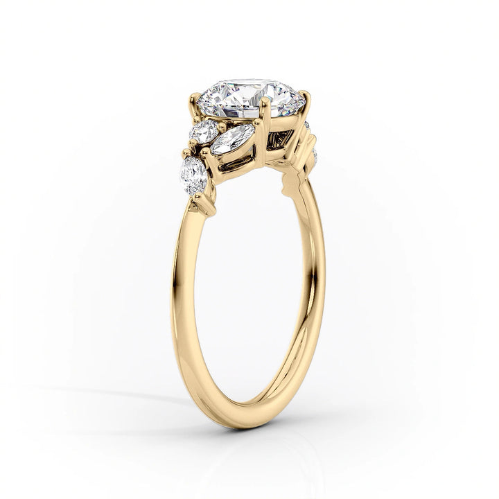 1.50CT Round Lab Grown E/VS2 Diamond Cluster Engagement Ring