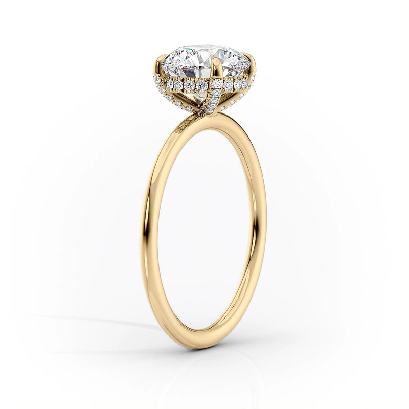2.0CT Round Lab Grown D/VS1 Diamond Hidden Halo Engagement Ring