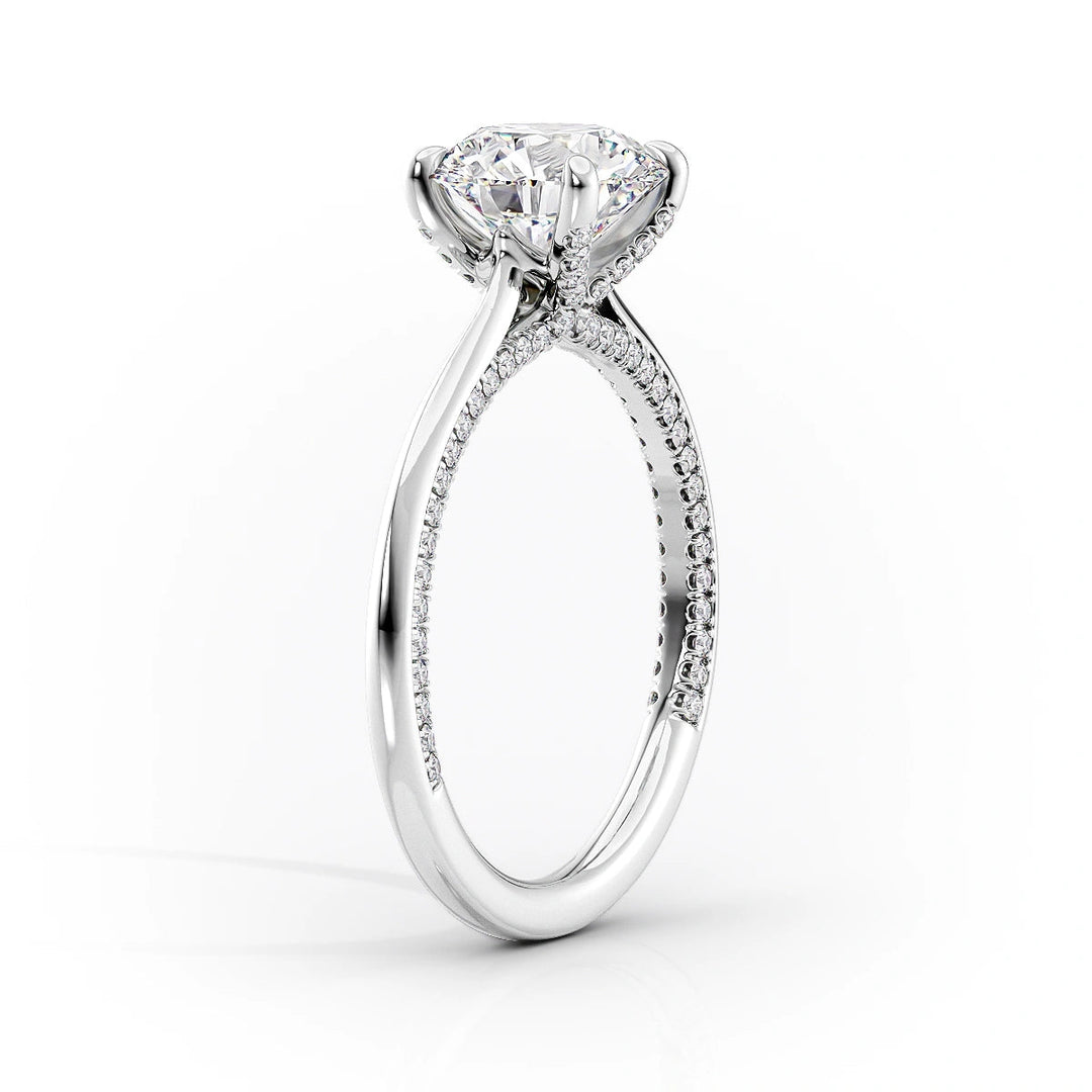 3.0CT Pear Lab Grown D/VVS2 Diamond Hidden Pave Engagement Ring