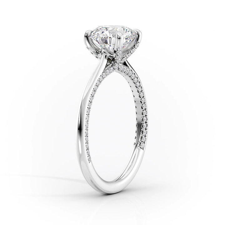 3.0CT Pear Lab Grown D/VVS2 Diamond Hidden Pave Engagement Ring
