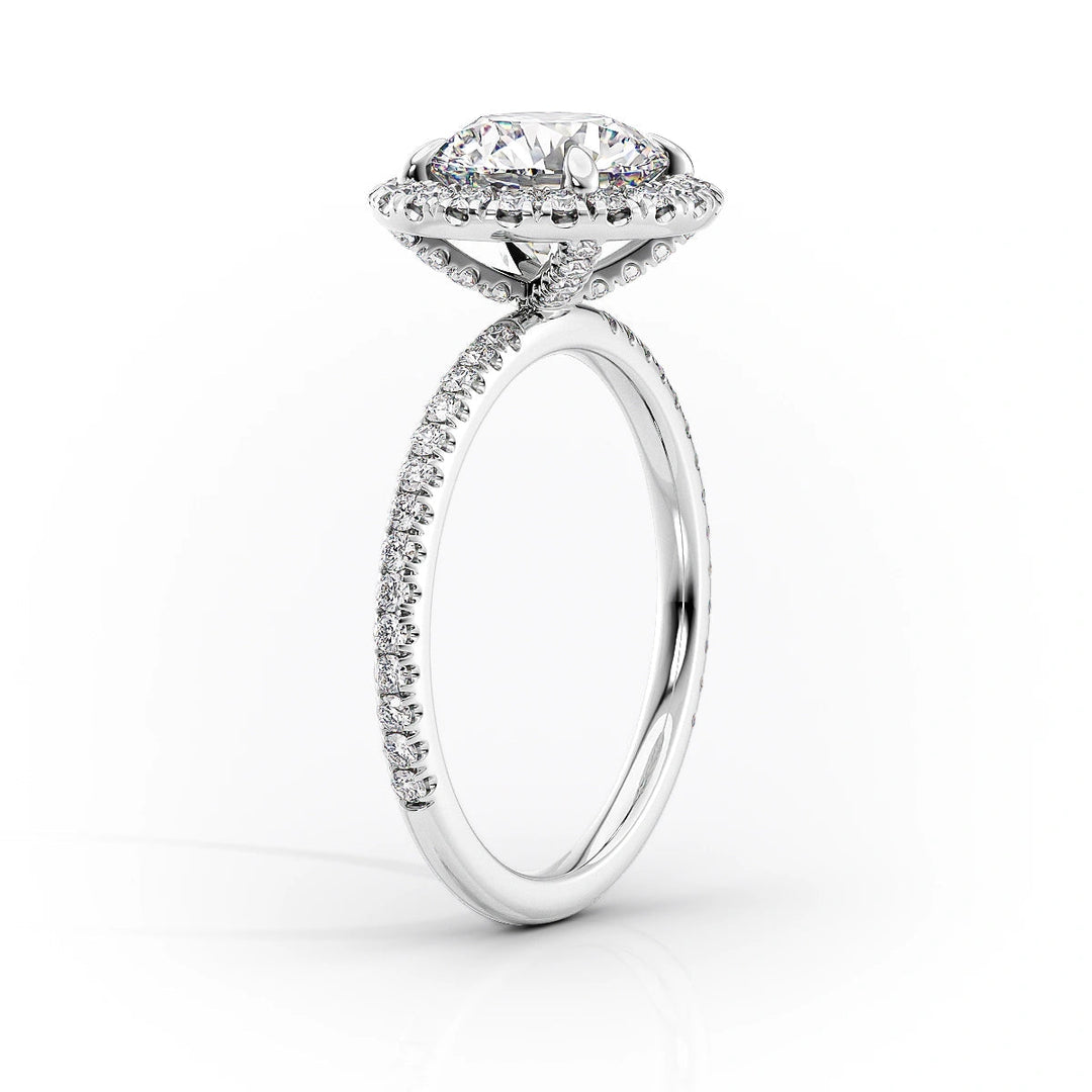 4.0CT Pear Lab Grown E/VVS2 Diamond Halo Engagement Ring