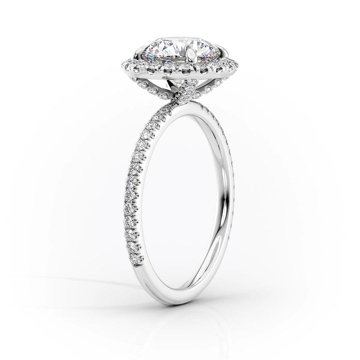 4.0CT Pear Lab Grown E/VVS2 Diamond Halo Engagement Ring