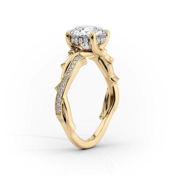 1.50CT Cushion Lab Grown F/VVS2 Diamond Twig Engagement Ring