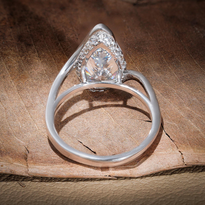 2 carat pear solitaire, eco-friendly diamond, pear shaped lab diamond, wrap around ring, modern pear engagement ring.