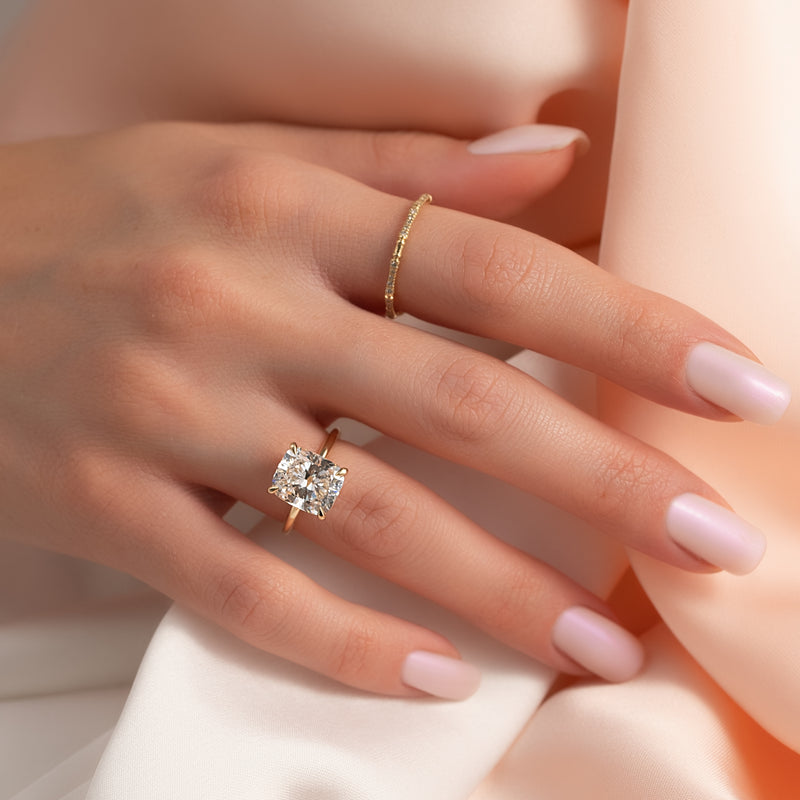 Cushion diamond engagement ring, Cushion solitaire engagement ring, Cushion halo engagement ring,