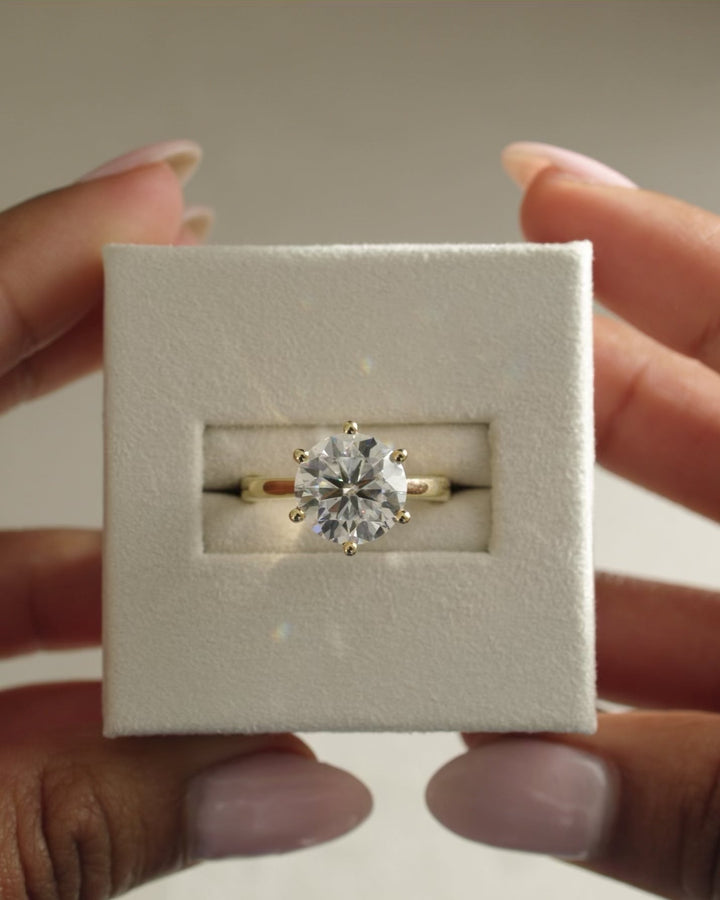 2.50ct-3.50ct Round Cut Lab Grown Diamond Solitaire Engagement Ring