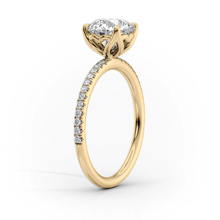 2.50CT Cushion Lab Grown F/VS2 Pave Diamond Tulip Set Engagement Ring
