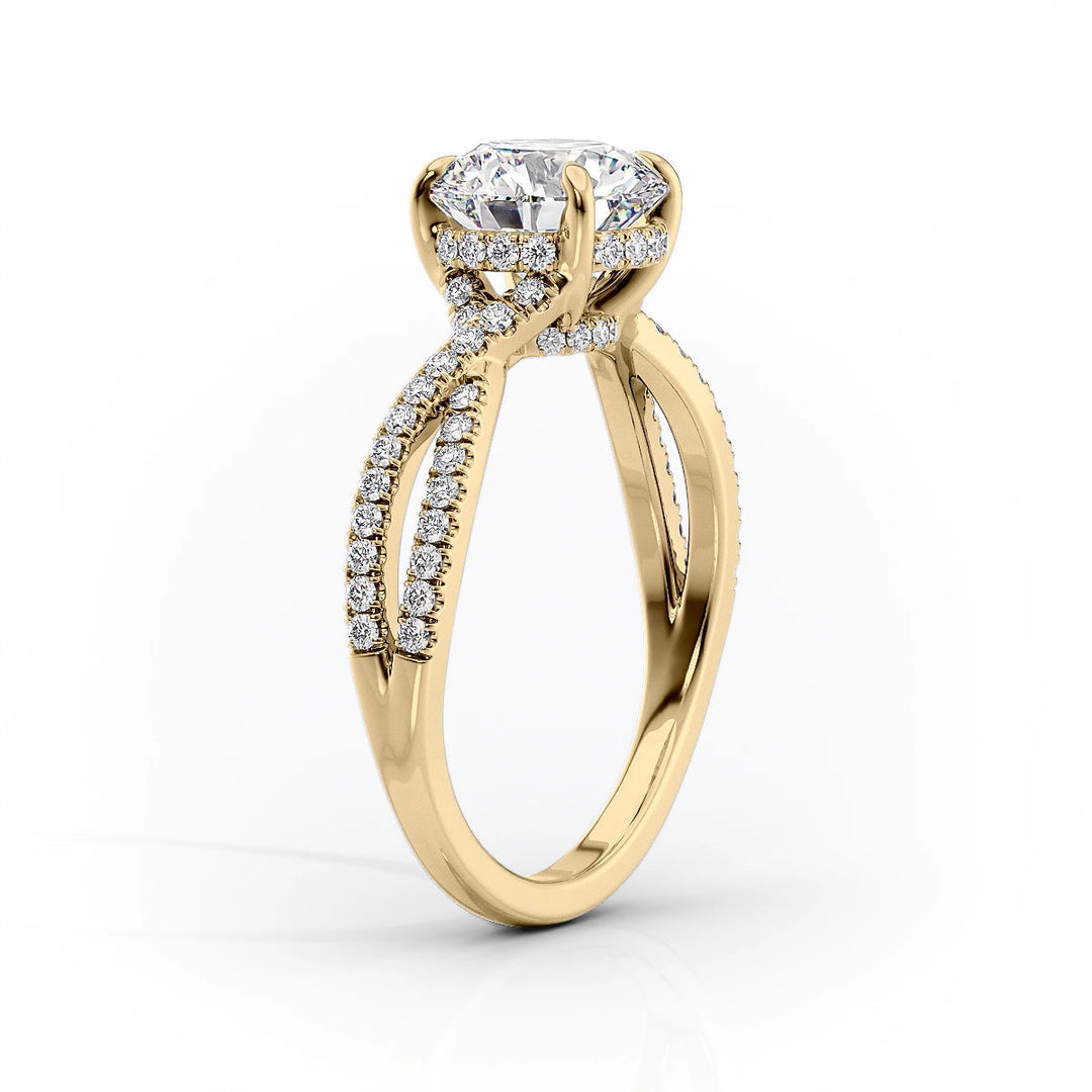 2.0CT Round Lab Grown F/VVS2 Diamond Infinity Pave Engagement Ring