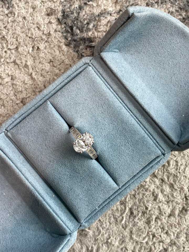 1.50ct-2.50ct Oval Cut Lab Grown Diamond Channel Setting Pave Engagement Ring