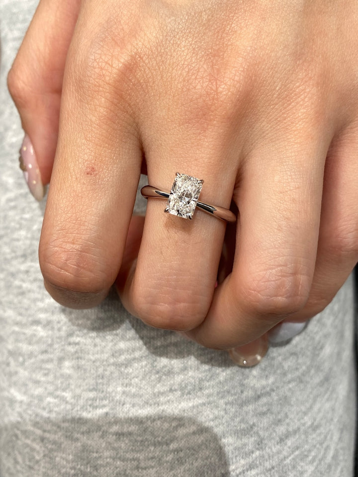 1.50ct-2.50ct Radiant Cut Lab Grown Diamond Solitaire Engagement Ring