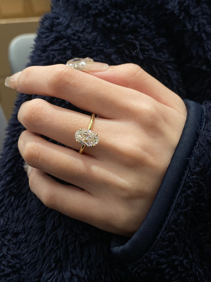 1.50ct-2.50ct Oval Cut Lab Grown Diamond Solitaire Engagement Ring