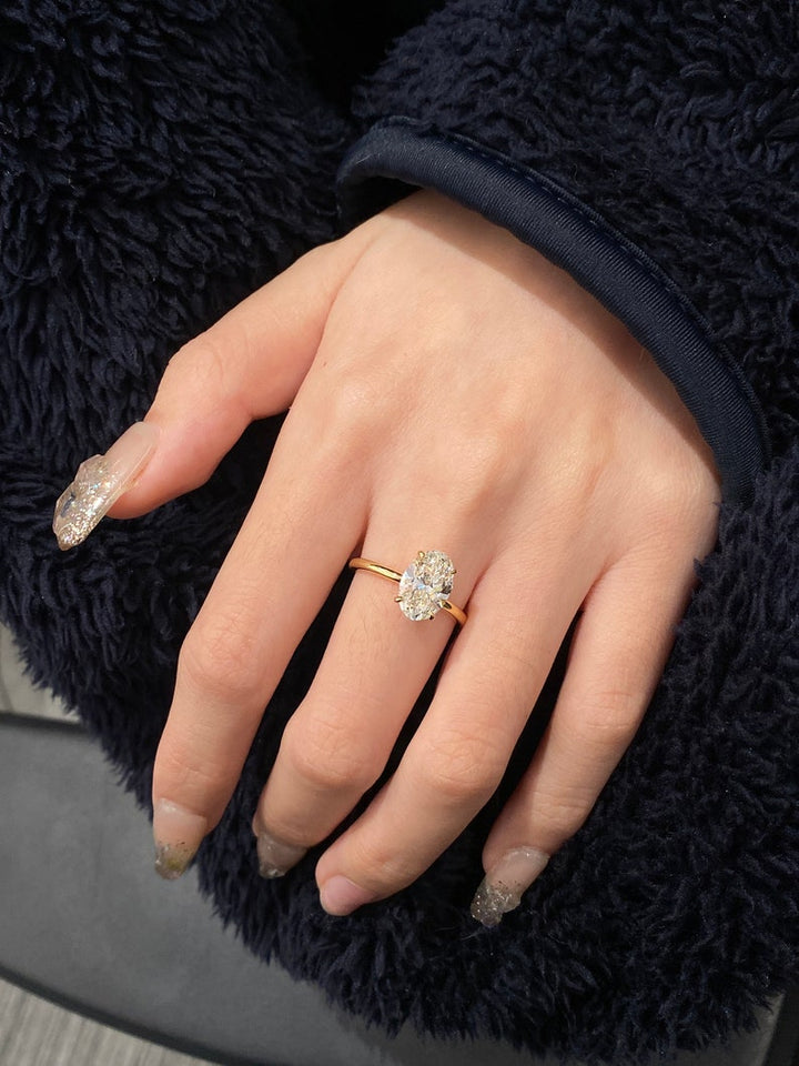 1.50ct-2.50ct Oval Cut Lab Grown Diamond Solitaire Engagement Ring