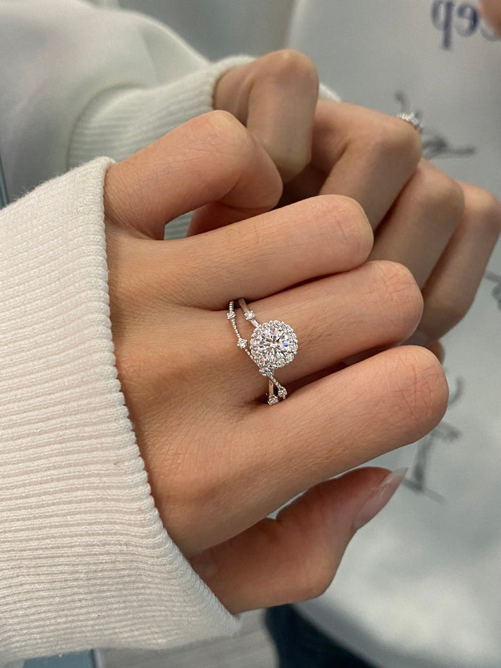 2.0ct-3.0ct Round Cut Lab Grown Diamond Tree Branch Engagement Ring