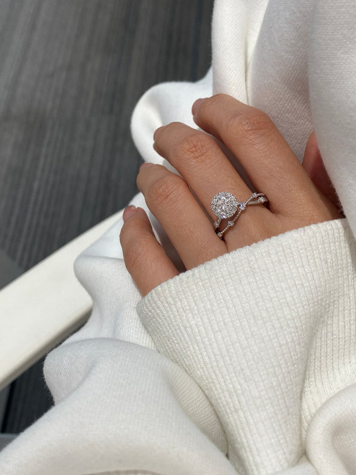 2.0ct-3.0ct Round Cut Lab Grown Diamond Tree Branch Engagement Ring