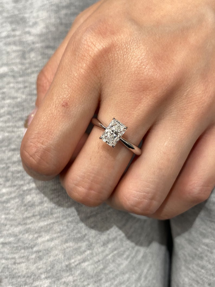 1.50ct-2.50ct Radiant Cut Lab Grown Diamond Solitaire Engagement Ring