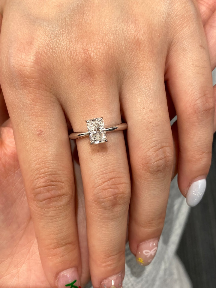 1.50ct-2.50ct Radiant Cut Lab Grown Diamond Solitaire Engagement Ring