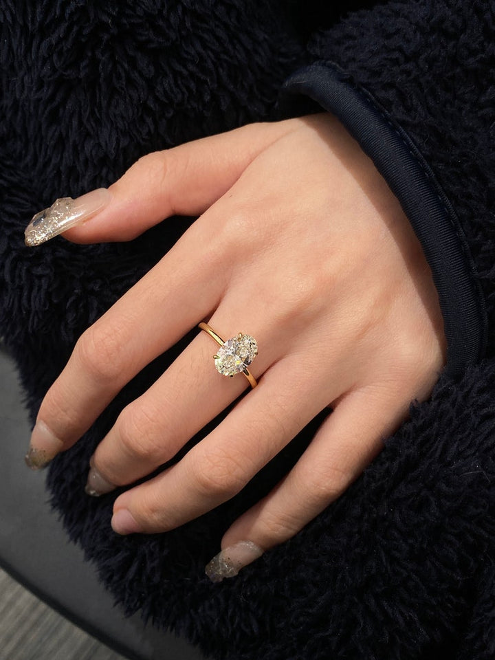 1.50ct-2.50ct Oval Cut Lab Grown Diamond Solitaire Engagement Ring