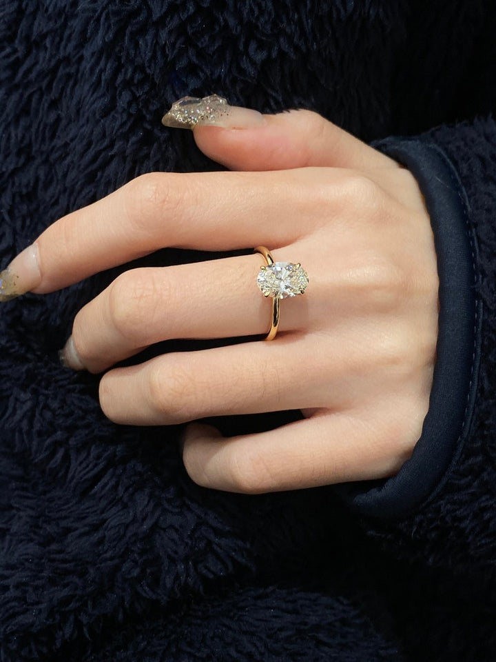 1.50ct-2.50ct Oval Cut Lab Grown Diamond Solitaire Engagement Ring