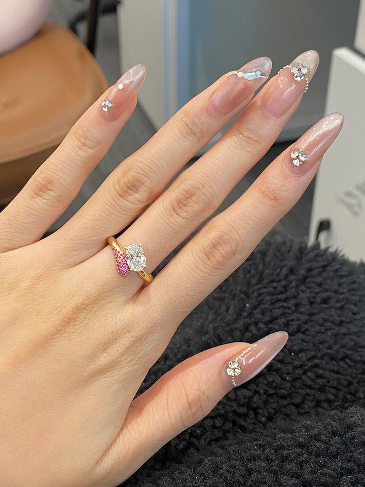 1.50ct-2.50ct Oval Cut Lab Grown Diamond Unique Engagement Ring