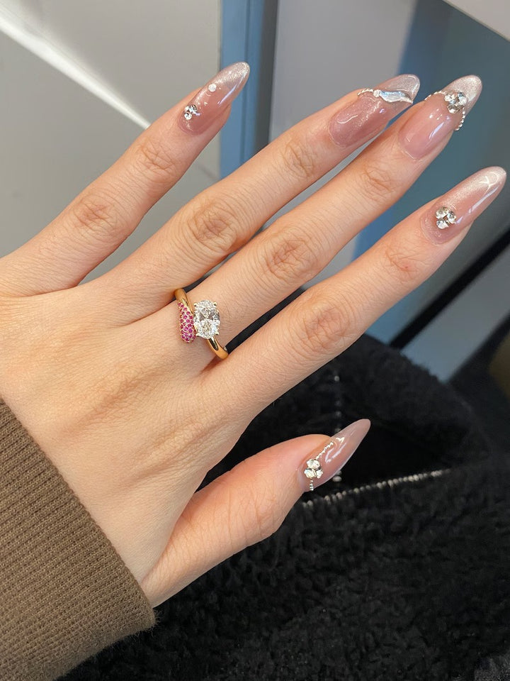 1.50ct-2.50ct Oval Cut Lab Grown Diamond Unique Engagement Ring