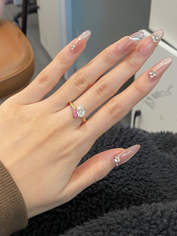 1.50ct-2.50ct Oval Cut Lab Grown Diamond Unique Engagement Ring