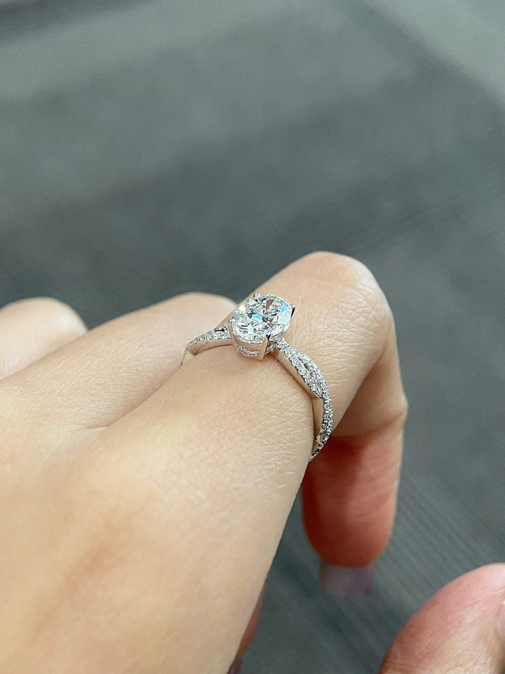 1.50ct-2.50ct Oval Cut Lab Grown Diamond Infinity Engagement Ring