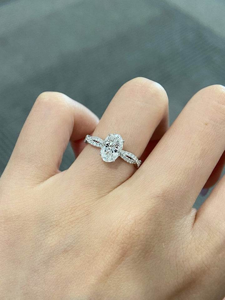 1.50ct-2.50ct Oval Cut Lab Grown Diamond Infinity Engagement Ring