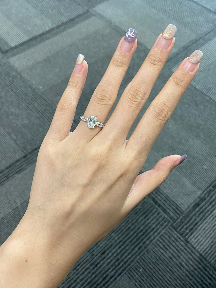 1.50ct-2.50ct Oval Cut Lab Grown Diamond Infinity Engagement Ring