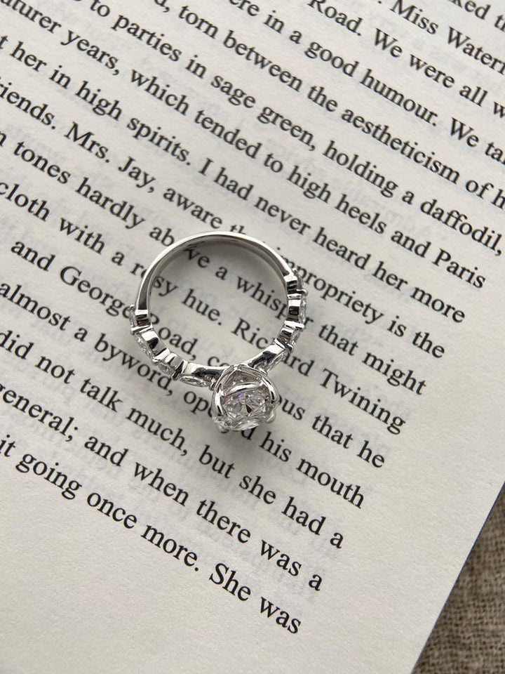 2.50ct-3.50ct Oval Cut Lab Grown Diamond Pave Engagement Ring