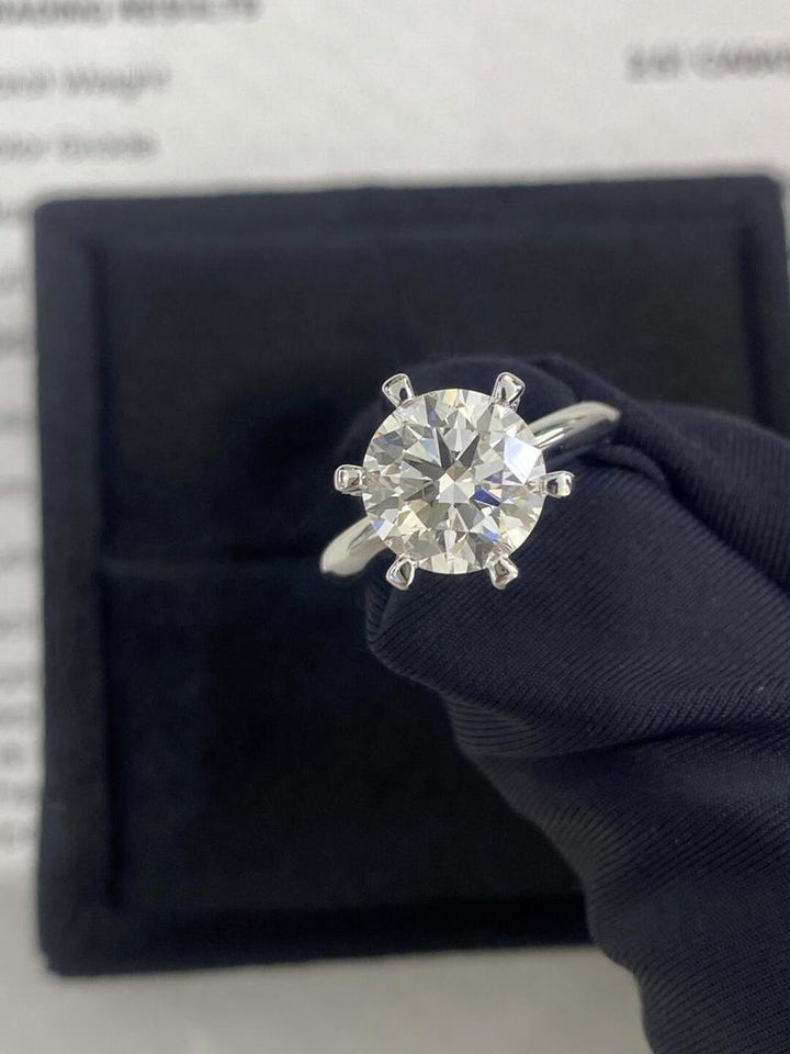 2.50ct-3.50ct Round Cut Lab Grown Diamond Solitaire Engagement Ring