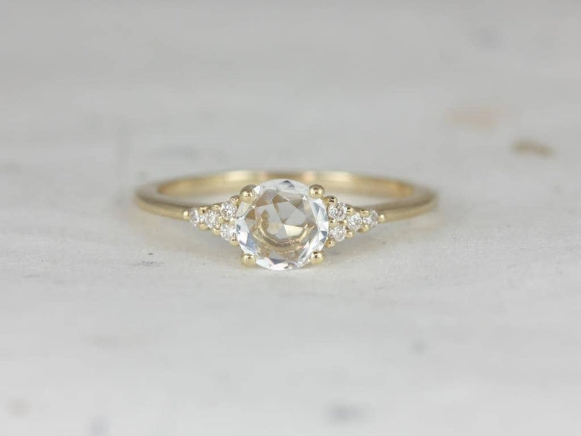 1.50CT Rose Round Cut Lab Grown Cluster Diamond Engagement Ring