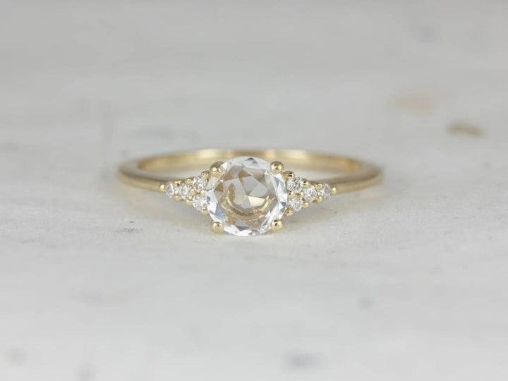 1.50CT Rose Round Cut Lab Grown Cluster Diamond Engagement Ring