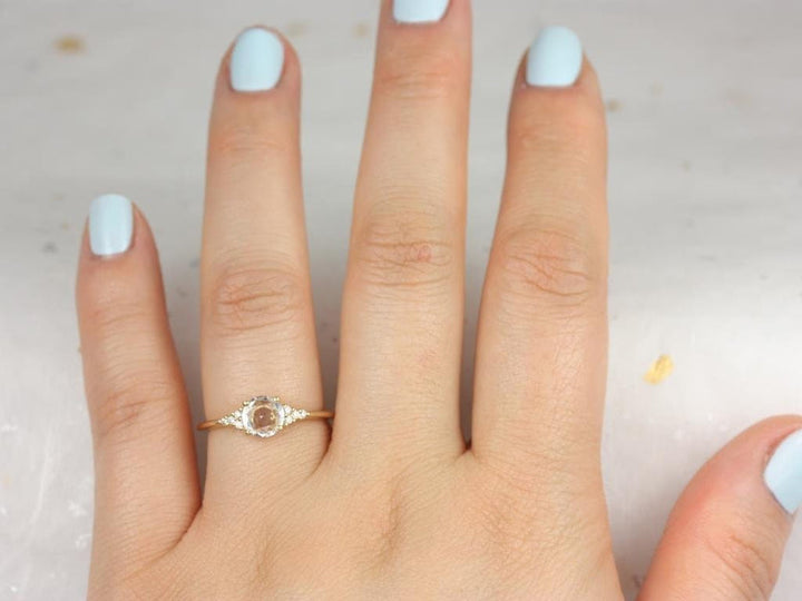 1.50CT Rose Round Cut Lab Grown Cluster Diamond Engagement Ring