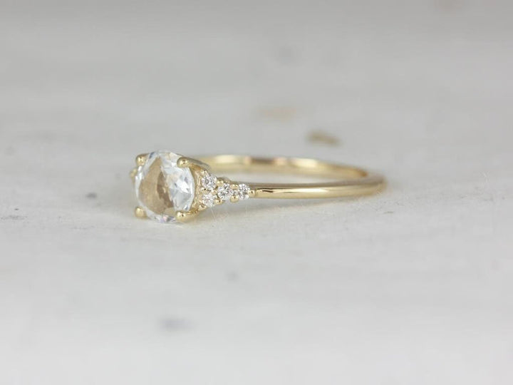 1.50CT Rose Round Cut Lab Grown Cluster Diamond Engagement Ring