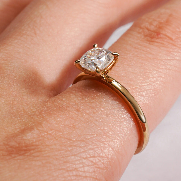 1.0ct-2.0ct Cushion Cut Lab Grown Diamond Solitaire Engagement Ring
