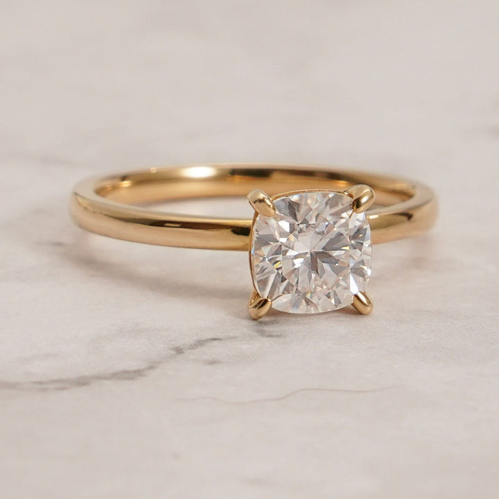 1.0ct-2.0ct Cushion Cut Lab Grown Diamond Solitaire Engagement Ring