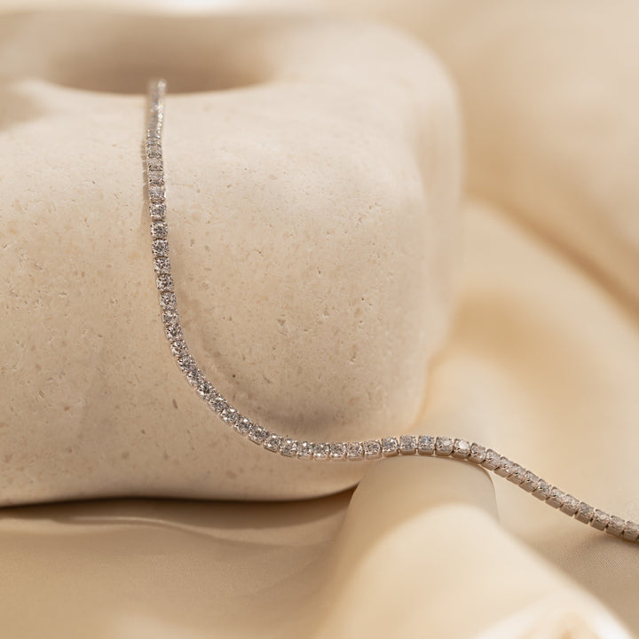 Round Cut CVD Diamond Tennis Bracelet in Solid Gold