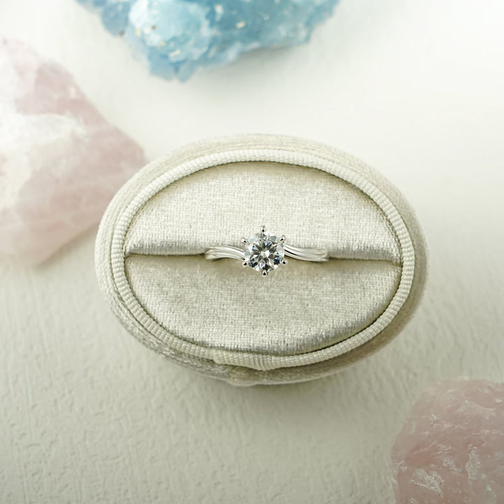 1.0ct-2.0ct Round Cut Solitaire Lab Grown Diamond Engagement Ring