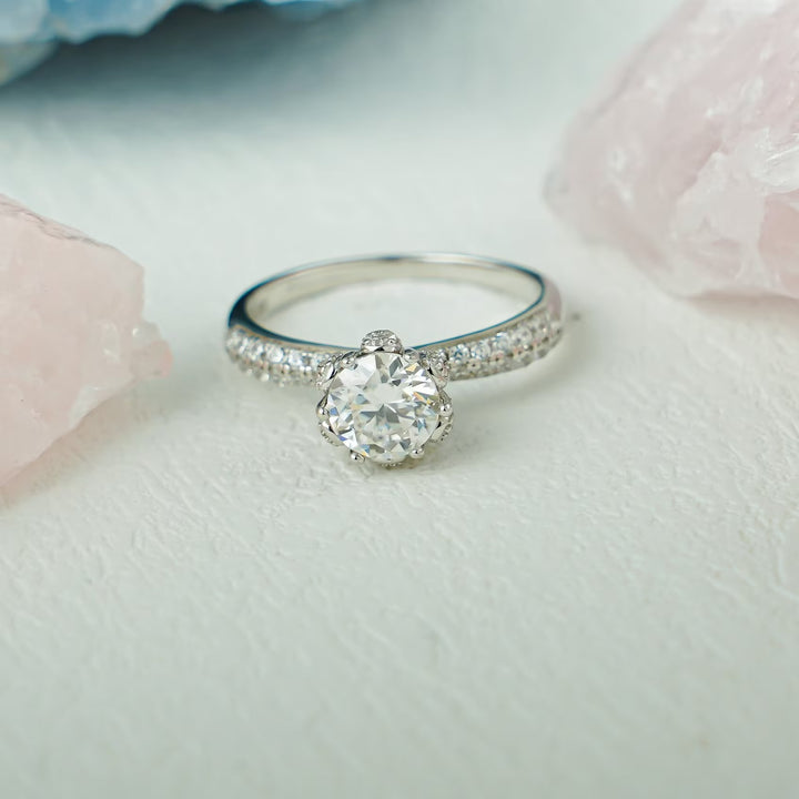 1.50ct-2.50ct Round Cut Lab Grown Diamond Vintage Engagement Ring