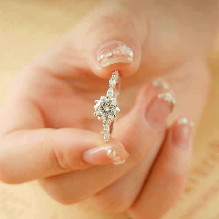1.50ct-2.50ct Round Cut Lab Grown Diamond Pave Engagement Ring