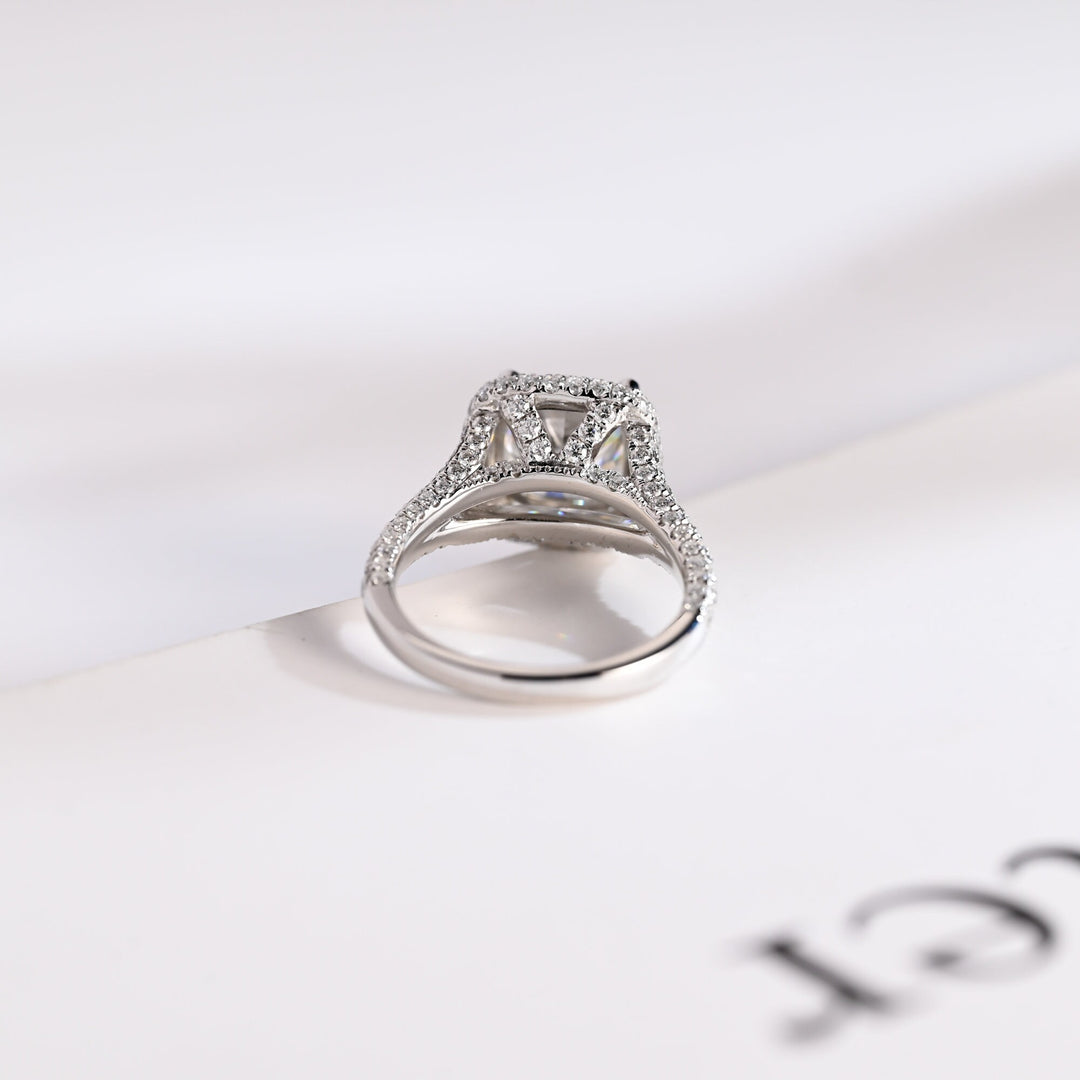 1.50ct-2.50ct Cushion Cut Lab Grown Diamond Split Shank Engagement Ring